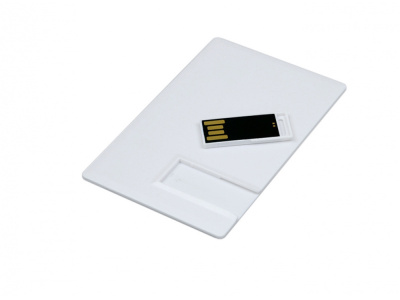 USB 2.0- флешка на 8 Гб в виде пластиковой карты с полностью выдвижным чипом