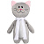 Мягкая игрушка Beastie Toys, котик с белым шарфом