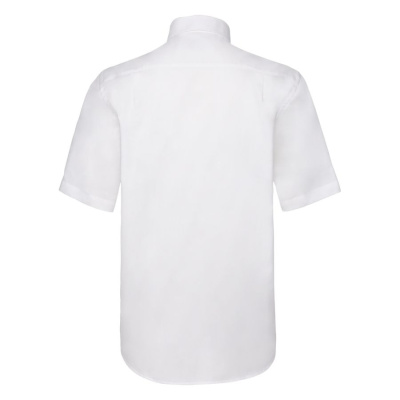 Рубашка "Short Sleeve Oxford Shirt", белый_S, 70% х/б, 30% п/э, 130 г/м2